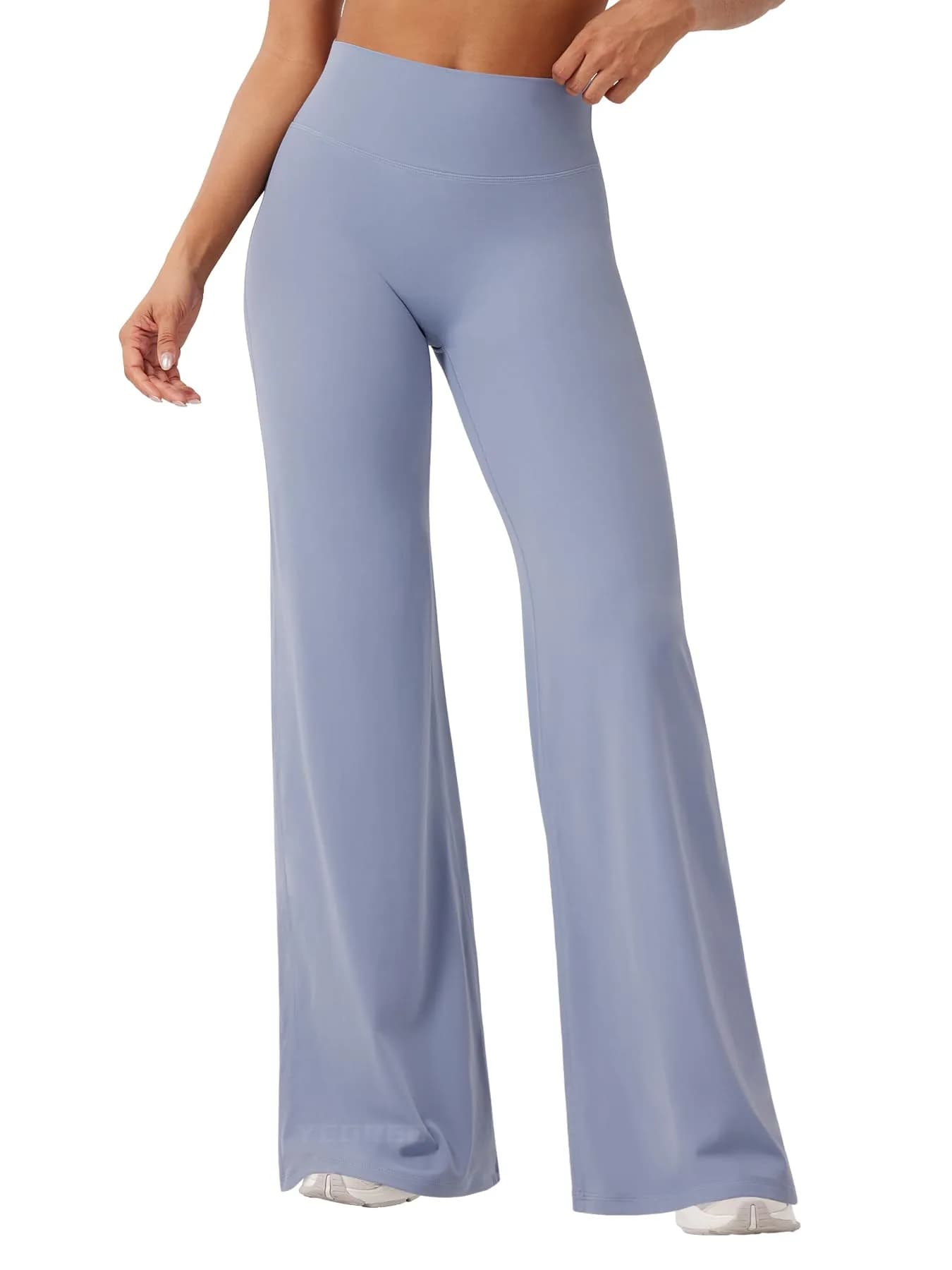 YEOREO Womens Straight Leggings 33" | High-Waisted, Stretch Nylon, Yoga & Workout — Granite Blue