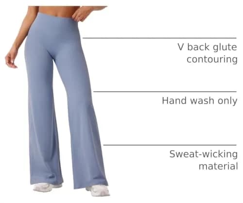 YEOREO Womens Straight Leggings 33" | High-Waisted, Stretch Nylon, Yoga & Workout thumbnail 4