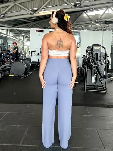 YEOREO Womens Straight Leggings 33" | High-Waisted, Stretch Nylon, Yoga & Workout thumbnail 6