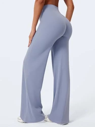 YEOREO Womens Straight Leggings 33" | High-Waisted, Stretch Nylon, Yoga & Workout thumbnail 2