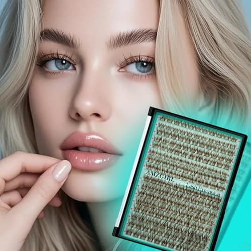 AMZGIRL Brown Lash Clusters 176PCS | Natural Light Hair Blend, Reusable & Easy DIY Application thumbnail 7