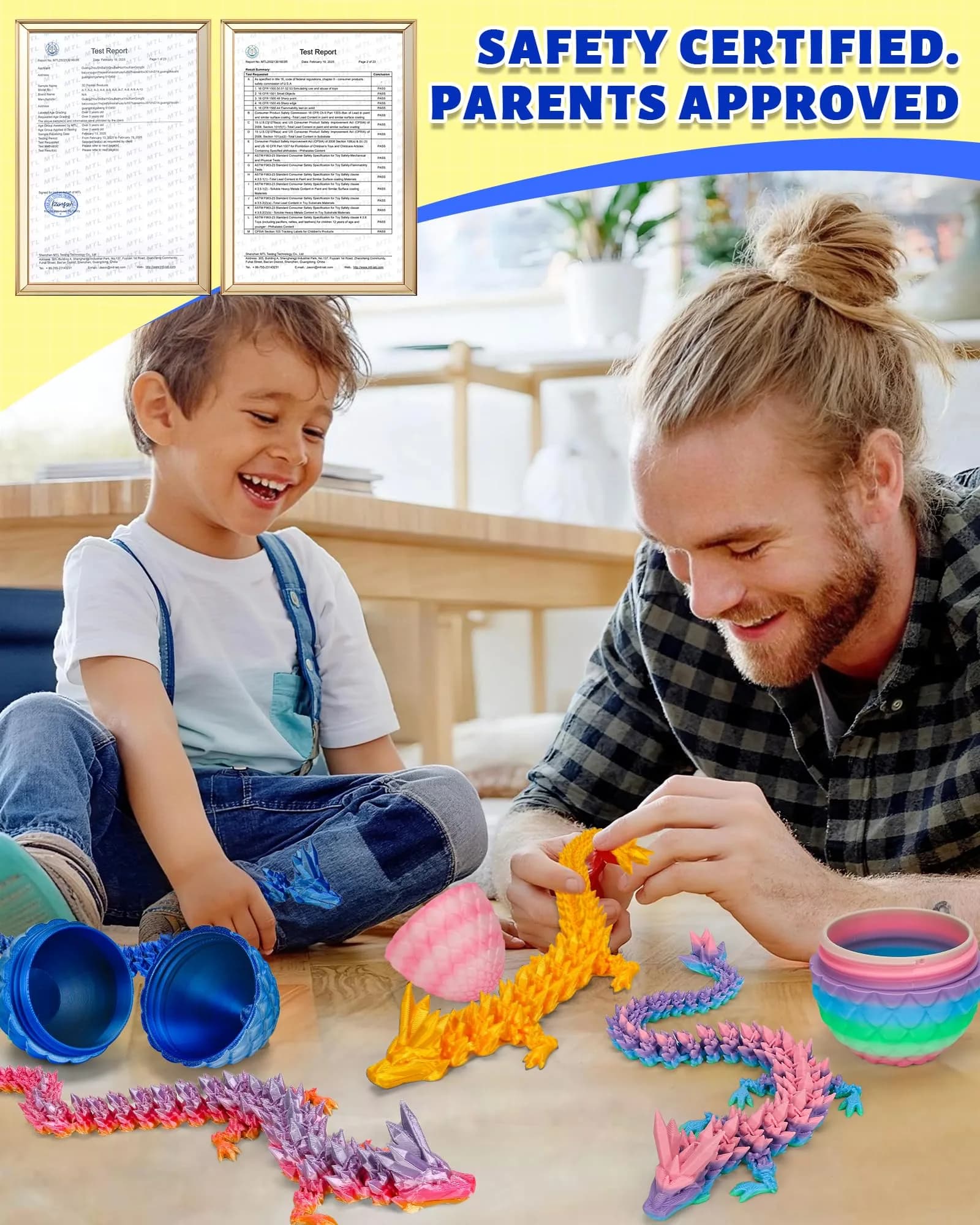 TBOLINE 12 Inch Articulated Crystal Dragon Egg Toy | ASTM-Certified Non-Toxic PLA - view 6