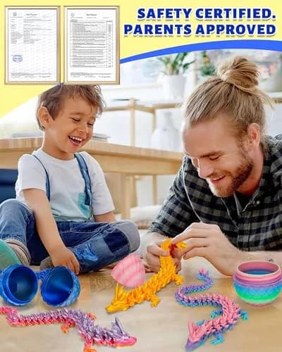TBOLINE 12 Inch Articulated Crystal Dragon Egg Toy | ASTM-Certified Non-Toxic PLA thumbnail 6