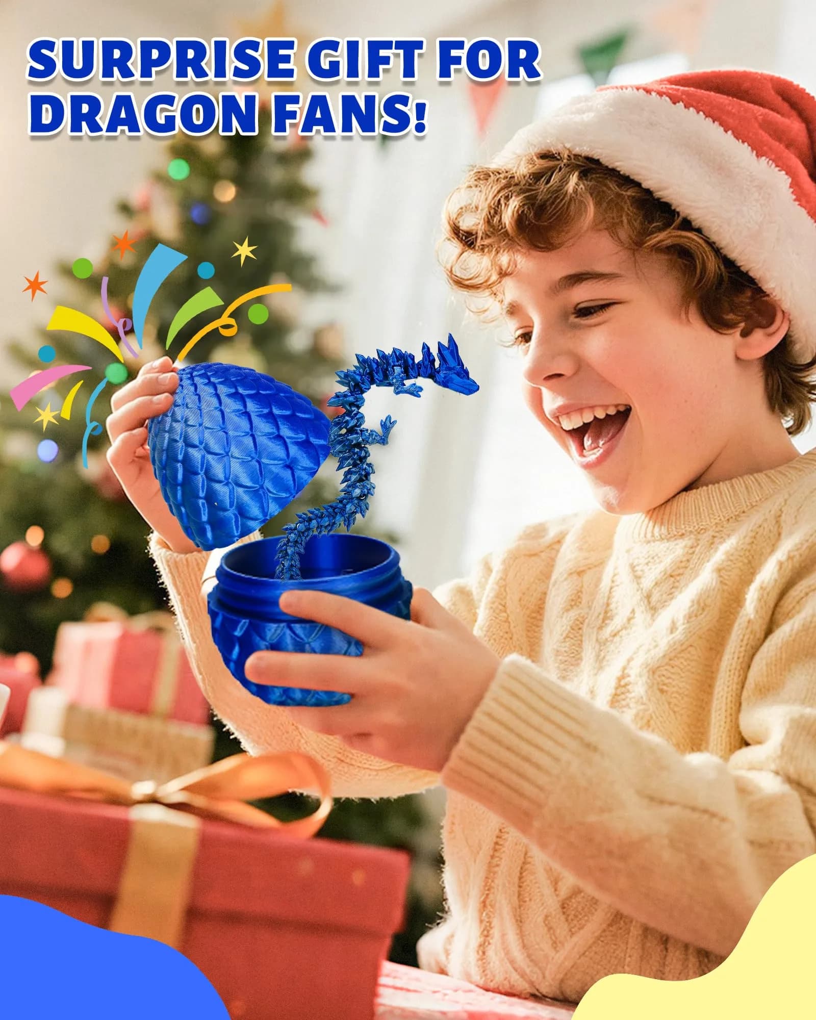 TBOLINE 12 Inch Articulated Crystal Dragon Egg Toy | ASTM-Certified Non-Toxic PLA - view 7