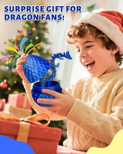 TBOLINE 12 Inch Articulated Crystal Dragon Egg Toy | ASTM-Certified Non-Toxic PLA thumbnail 7