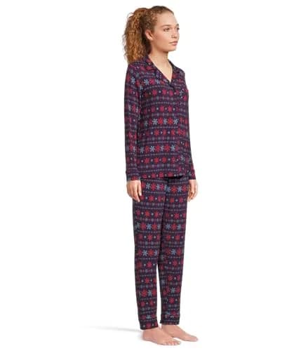 MeUndies Long Sleeve Modal PJ Set Fair Isle Flurry Large | Cozy, Breathable & Sustainable (70-120c) thumbnail 2