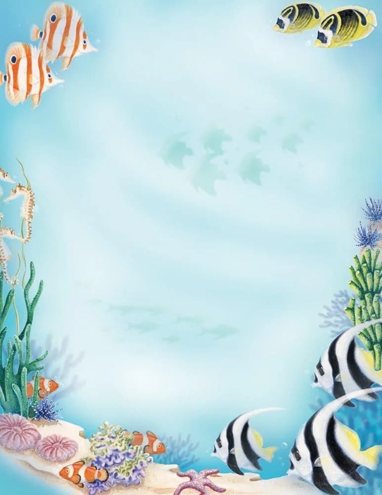 Great Papers! Sea Life Letterhead 80 Count | Ocean-Themed Stationery for Creative Invitations