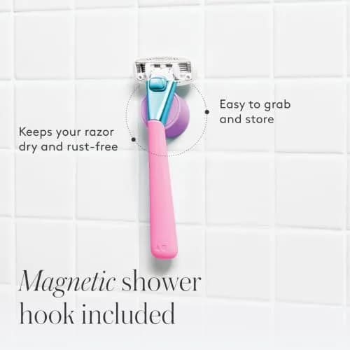 Athena Club Women's Razor Kit, 5-Blade Razor, Pool Party, 5 Refills | Shea & Hyaluronic Serum thumbnail 7