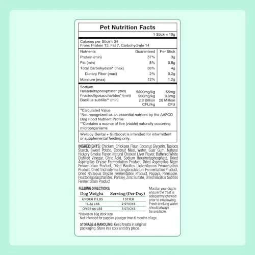 WellJoy Dental Dog Treat + Teeth Cleaning, Parsley, GutBoost, 24ct | Supports Oral & Digestive Wellness thumbnail 5