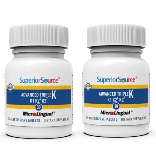 Superior Source Triple K Vitamins K1 & K2 (MK-4, MK-7) 30Ct 2 Pack | Supports Bone & Immune Health thumbnail 1