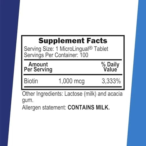Superior Source Biotin 1,000 mcg 100 Sublingual Tablets Pack of 2 | Supports Hair & Nails thumbnail 2