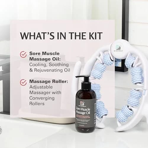 M3 Naturals Sore Muscle Massage Oil & Lymphatic Drainage Massager Kit 240ml (8 fl oz) | FDA Approved & Doctor Recommended thumbnail 2