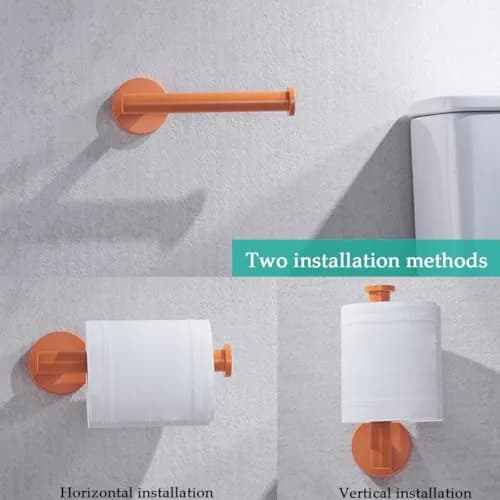 SEABEFORE Orange Toilet Paper Holder SUS304 Stainless Steel | Modern Wall Mount, 6 inch TP Holder for Kitchen Washroom thumbnail 7