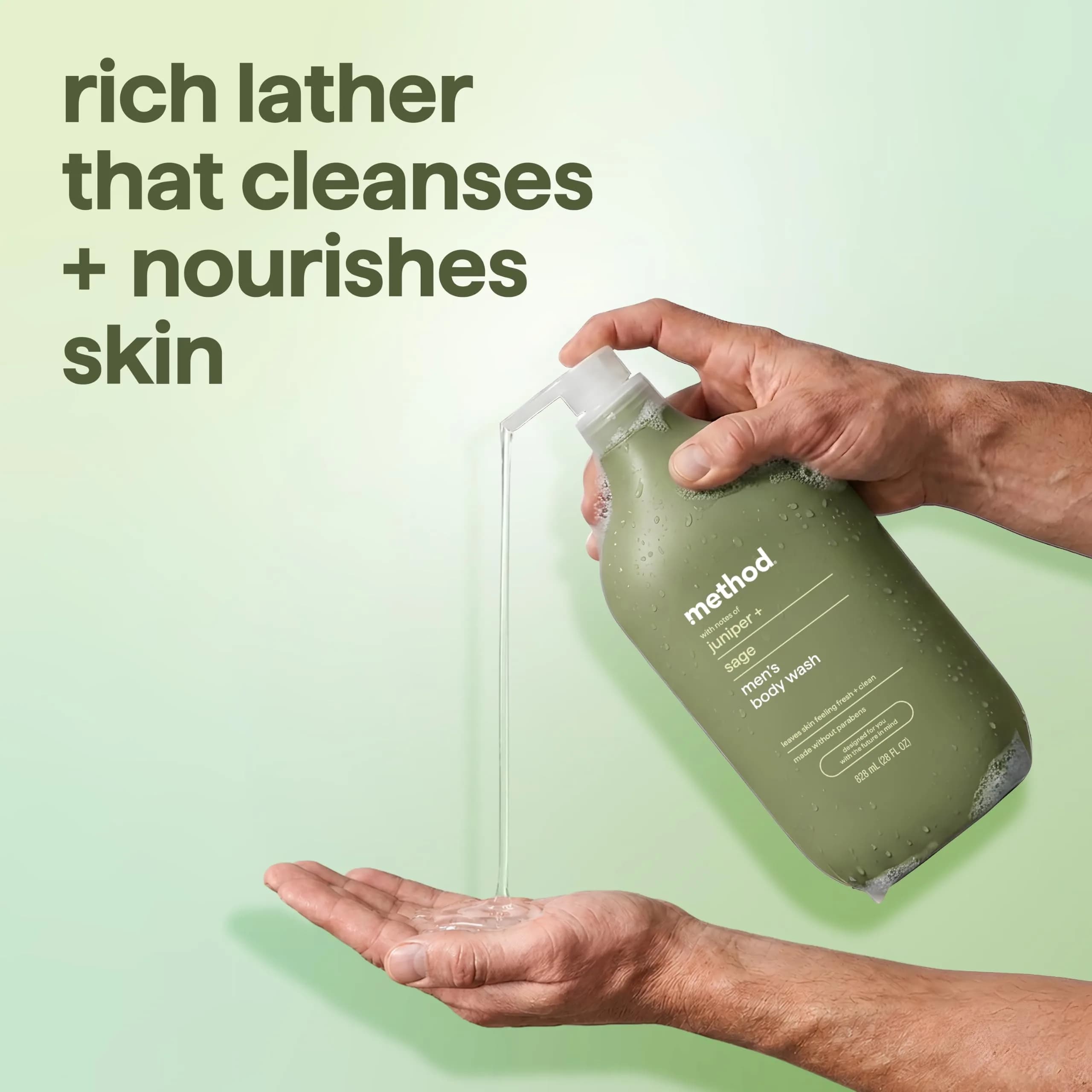method Men’s Body Wash Juniper + Sage 828ml (28 Fl Oz) | Calming Herbal Cleanse for All Skin Types - view 5