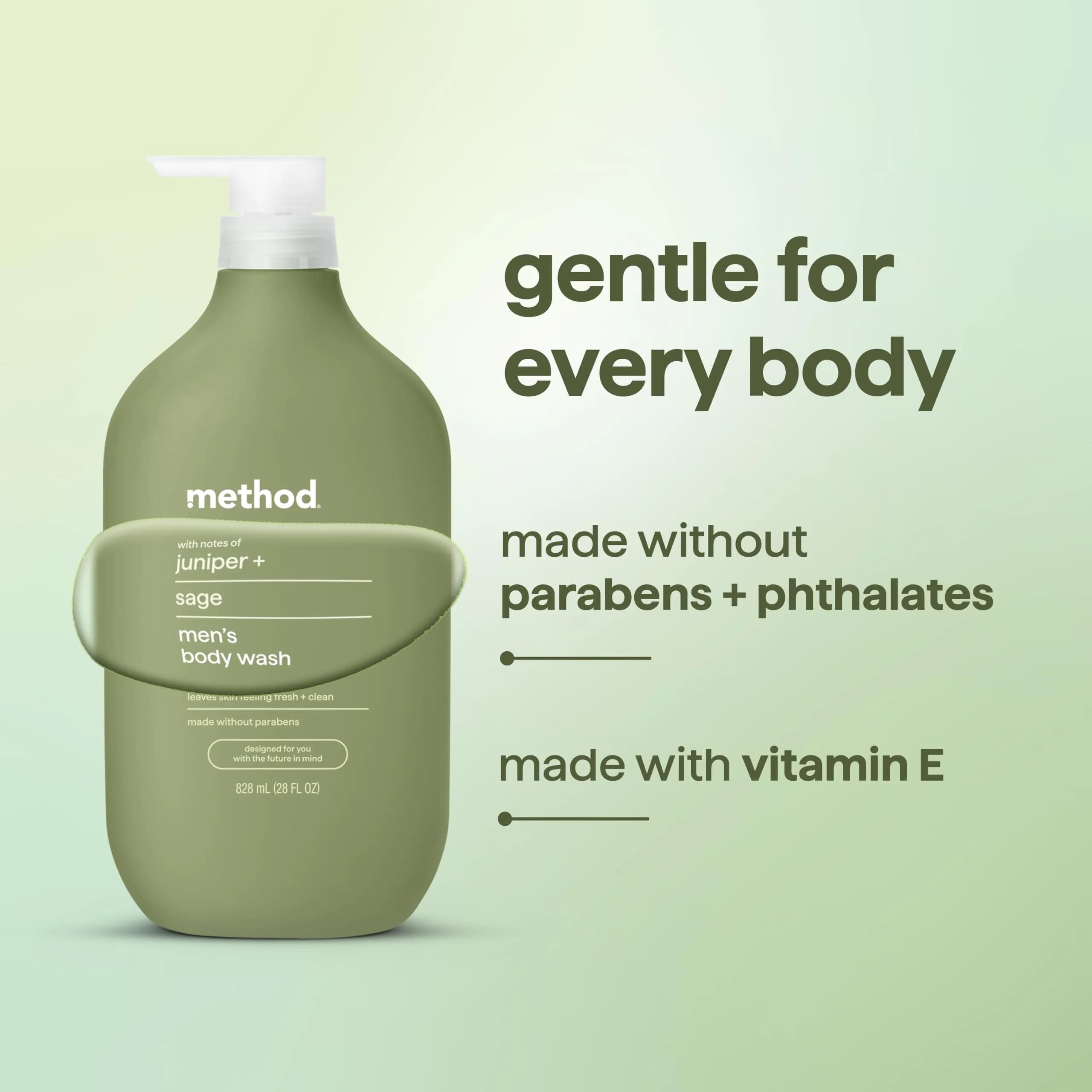 method Men’s Body Wash Juniper + Sage 828ml (28 Fl Oz) | Calming Herbal Cleanse for All Skin Types - view 6