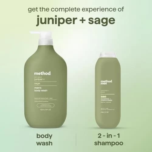 method Men’s Body Wash Juniper + Sage 828ml (28 Fl Oz) | Calming Herbal Cleanse for All Skin Types thumbnail 8