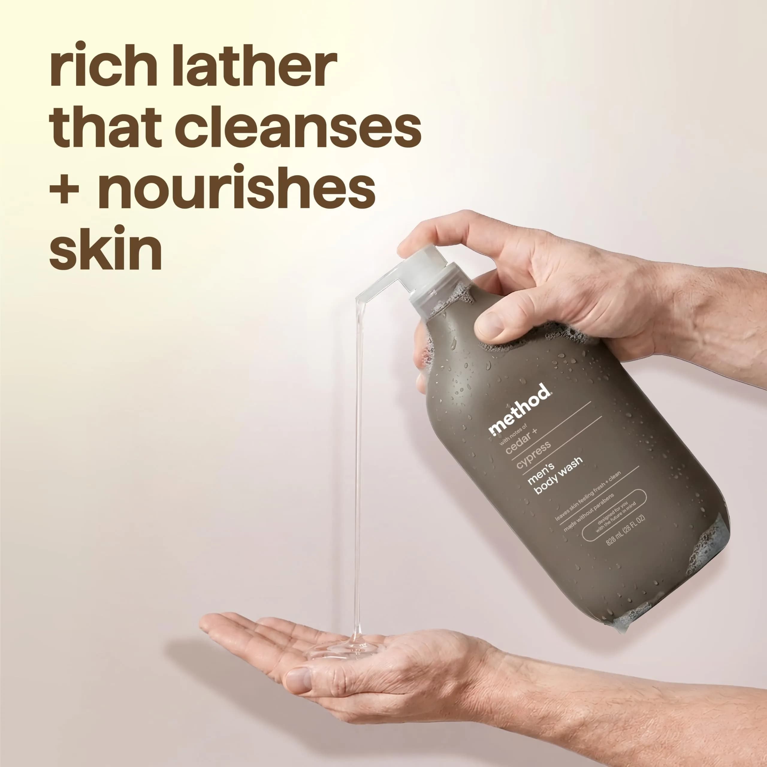 method Men’s Body Wash Cedar + Cypress 828ml (28 fl oz) | Hydrating Formula for All Skin Types - view 5