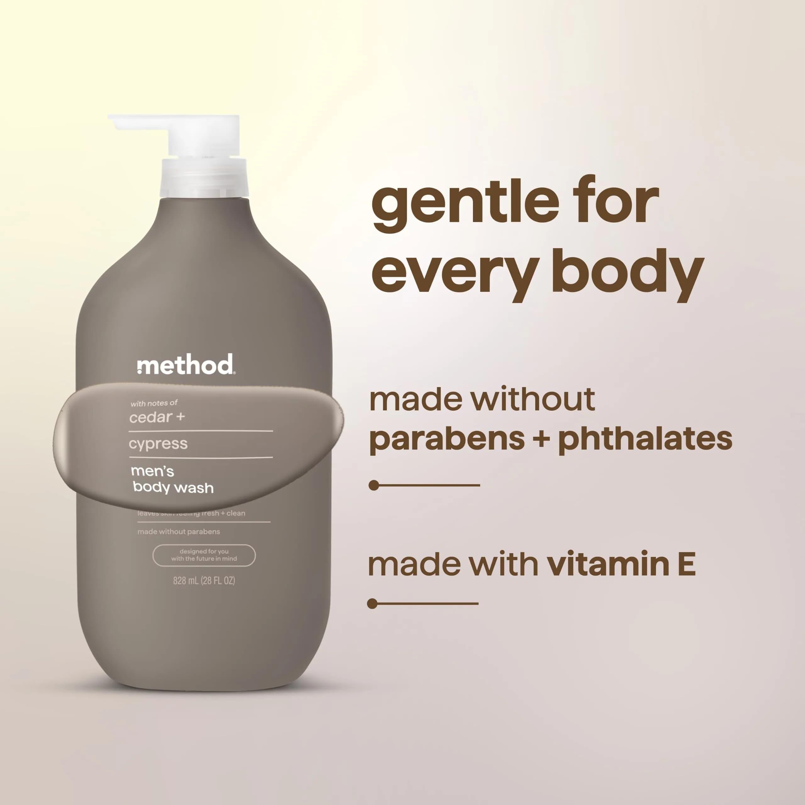 method Men’s Body Wash Cedar + Cypress 828ml (28 fl oz) | Hydrating Formula for All Skin Types - view 6