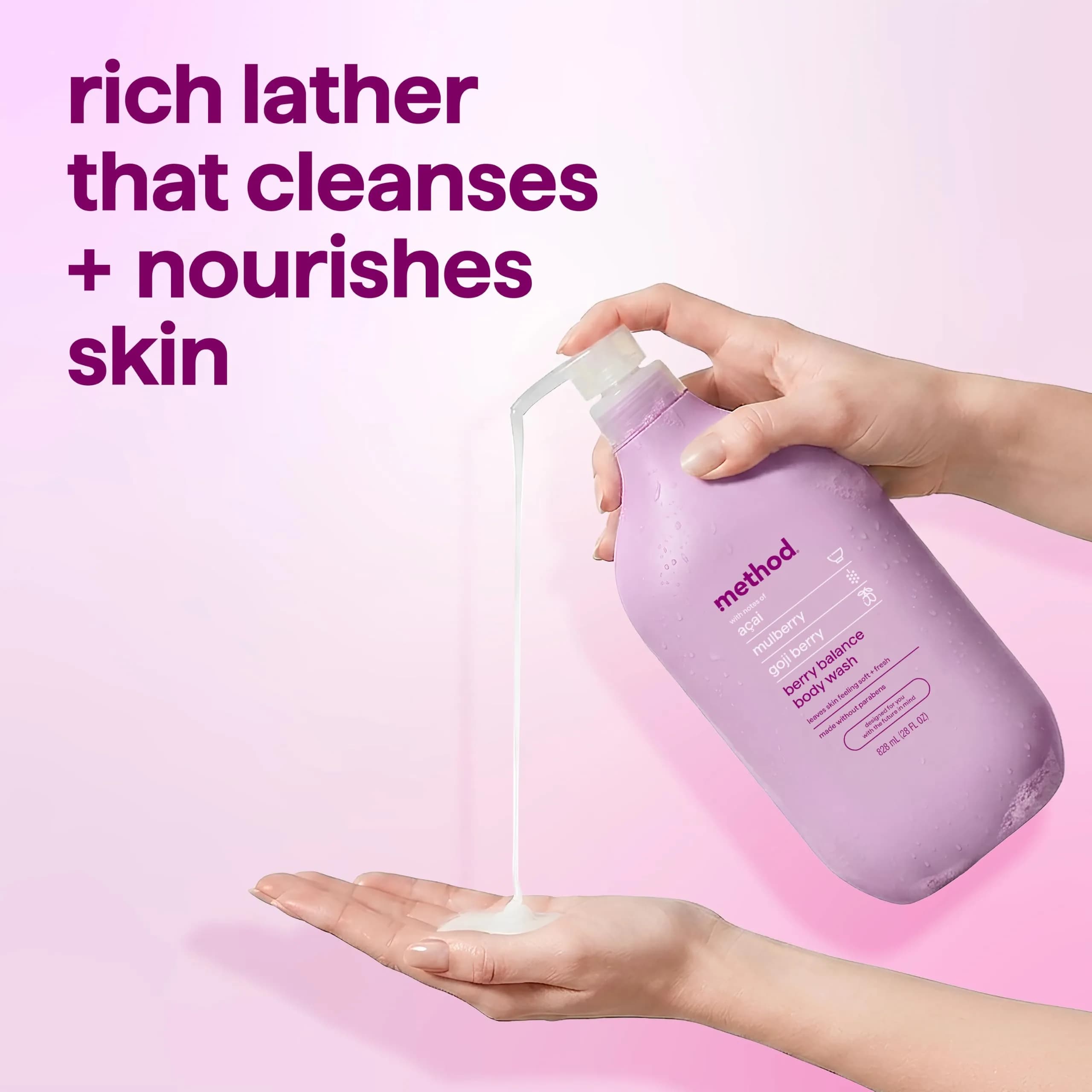 Method Berry Balance Body Wash 828ml (28 fl oz) | Cleanses & Refreshes Skin - view 5