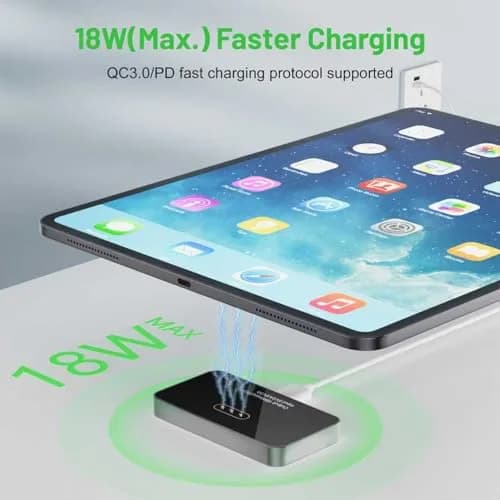 KOOVIVA Magnetic Wireless Charger for iPad Pro 12.9-inch & iPad Air 13-inch M2/M3, 18W Smart Connector Pad with USB-C Cable | Fast Charging Pad for iPad Pro & Air thumbnail 4