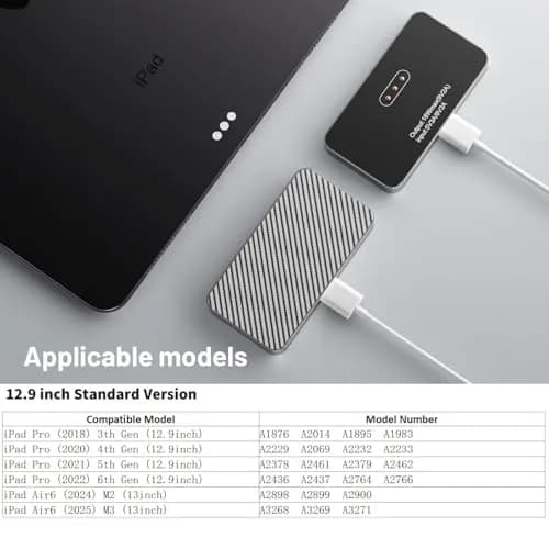 KOOVIVA Magnetic Wireless Charger for iPad Pro 12.9-inch & iPad Air 13-inch M2/M3, 18W Smart Connector Pad with USB-C Cable | Fast Charging Pad for iPad Pro & Air thumbnail 2