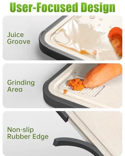 Washour Titanium Cutting Board for Kitchen 16" x 10" | 2-in-1 Non Toxic Dual-Sided Design thumbnail 5