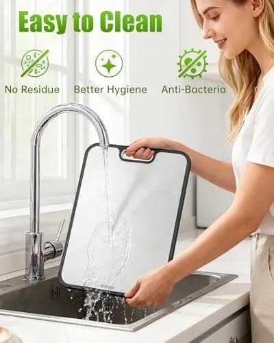 Washour Titanium Cutting Board for Kitchen 16" x 10" | 2-in-1 Non Toxic Dual-Sided Design thumbnail 6