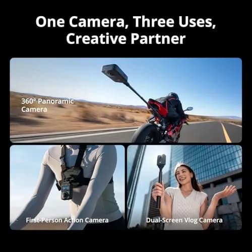 DJI Osmo 360 Motorcycle Handlebar POV Combo | 8K 360° Action Camera Waterproof thumbnail 7