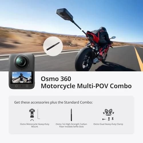 DJI Osmo 360 Motorcycle Multi-POV Combo | 8K 360° Action Camera Waterproof thumbnail 9