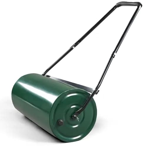 Outvita Lawn Roller, 13 Gallons | Water & Sand Filled, Steel Drum, Green & Black thumbnail 1