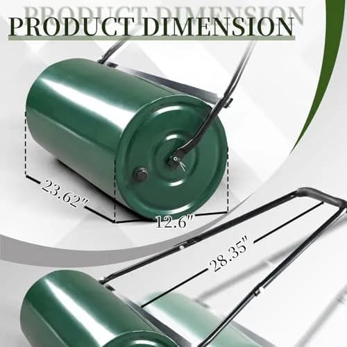 Outvita Lawn Roller, 13 Gallons | Water & Sand Filled, Steel Drum, Green & Black thumbnail 6