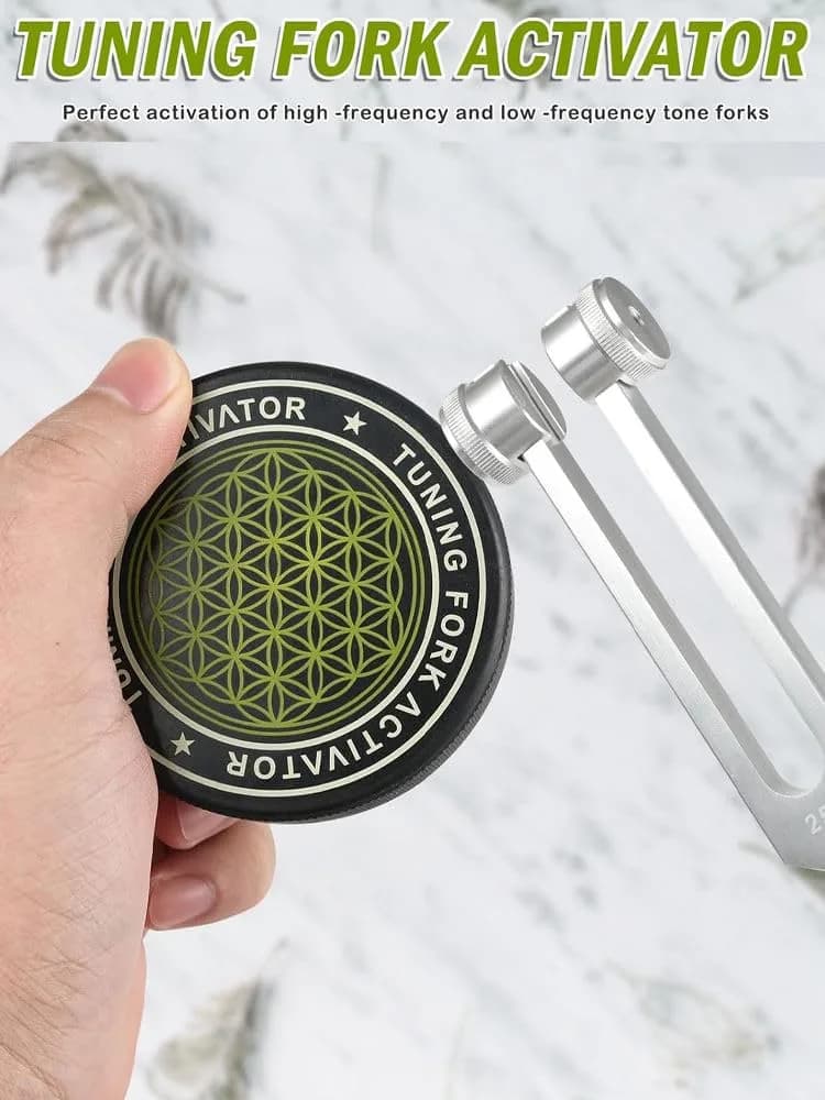 Bysameyee Universal Rubber Tuning Fork Activator with Flower of Life Pattern | 200g (0.44 lb) - view 2