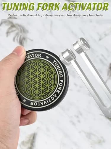 Bysameyee Universal Rubber Tuning Fork Activator with Flower of Life Pattern | 200g (0.44 lb) thumbnail 2
