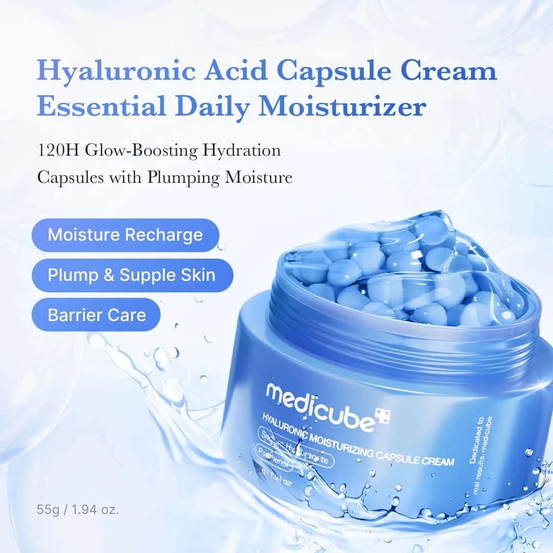 medicube Capsule Cream with Hyaluronic Acid, 120H Lasting Hydration, Barrier Care, Calming Daily Facial Moisturizer, Korean Skincare, 55g (1.94 oz) - view 2