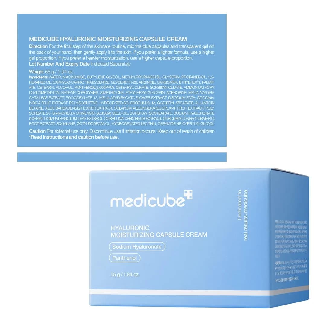 medicube Capsule Cream with Hyaluronic Acid, 120H Lasting Hydration, Barrier Care, Calming Daily Facial Moisturizer, Korean Skincare, 55g (1.94 oz) - view 9