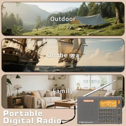 XHDATA R108 Portable Radio AM/FM/SW/LW/Airband Shortwave Receiver 12.7cm (5in) | DSP Chip for Clear Reception thumbnail 7