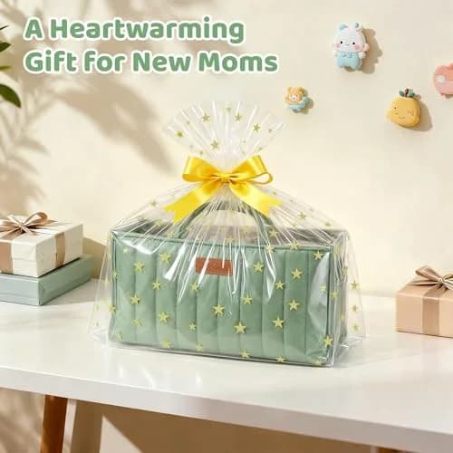 Zooawa Baby Diaper Caddy Organizer, Portable Nursery Storage Basket with Compartments, Handle & Shoulder Strap in Matcha Green thumbnail 6