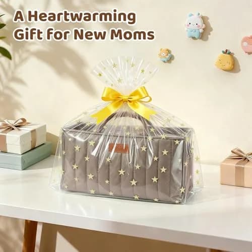 Zooawa Baby Diaper Caddy Organizer, Portable Nursery Storage Basket with Compartments, Handle & Shoulder Strap for Newborn Baby Essentials, Gift for Baby Shower, Mocha Brown thumbnail 6