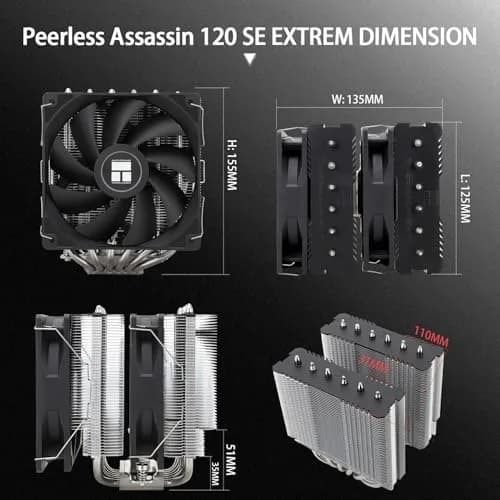 Thermalright Peerless Assassin 120 SE EXTREM CPU Air Cooler | 154mm Height, Dual 120mm PWM Fans, AM5/AM4, LGA1700 thumbnail 6