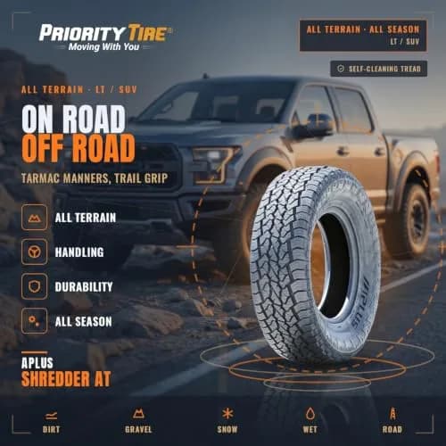 Aplus Shredder A/T All Terrain LT235/80R17 120/117S E Light Truck Tire | Off-Road Traction & Highway Comfort thumbnail 2