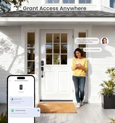 Veise VE017-D Fingerprint Smart Front Door Lock Set, Matte Black | App Control, 8-in-1 Keyless Entry, Auto Lock, Touchscreen Keypad thumbnail 8