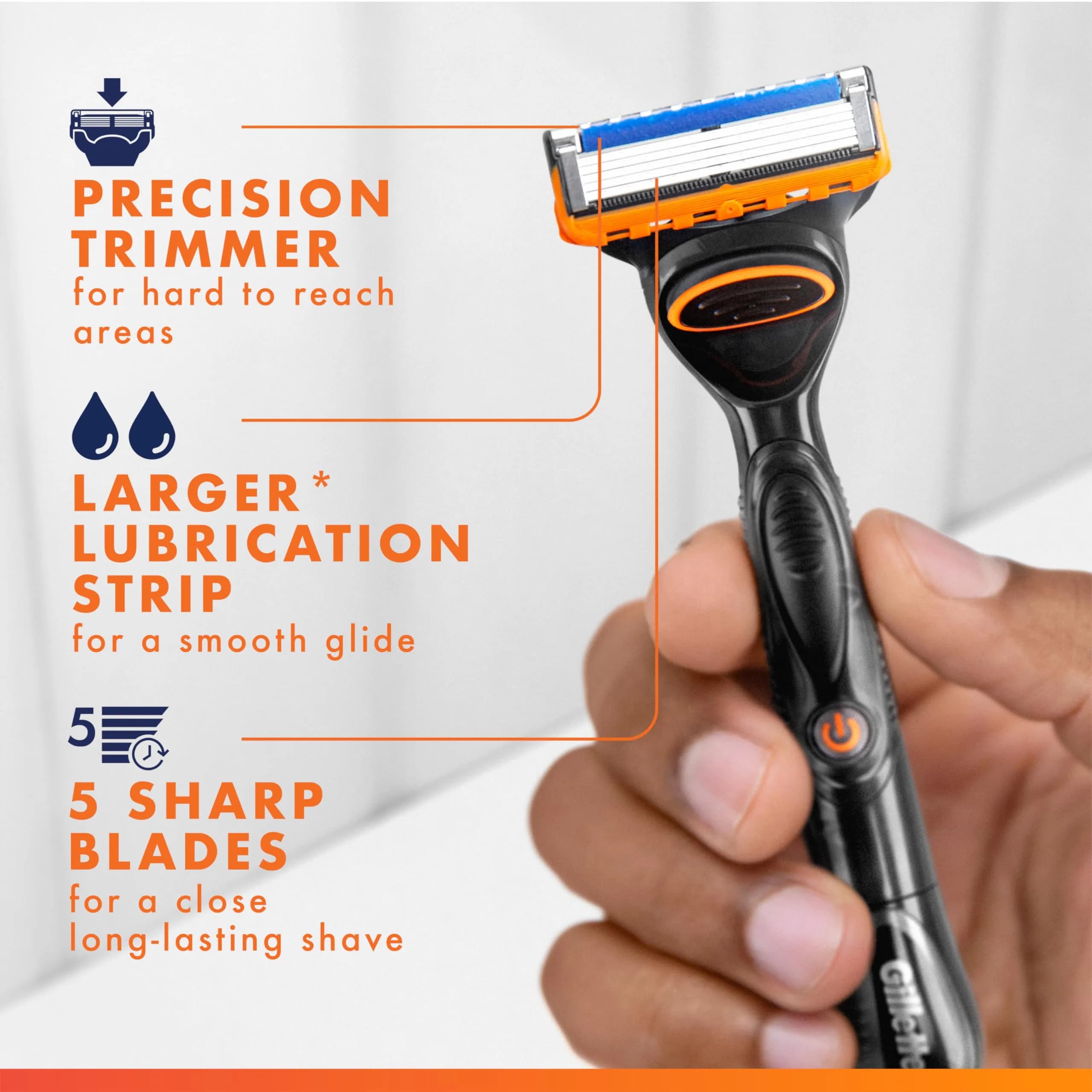 Gillette Fusion5 Power 5-Blade Razor Refills for Men, 6 Count | Precision Trimmer for Easy Styling - view 2