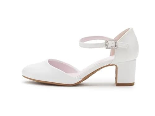 NINA Girls Macey Little Kid/Big Kid White 2 Medium | Elegant Pump with Comfort & Sparkle thumbnail 4