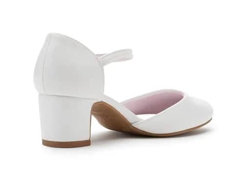 NINA Girls Macey Little Kid/Big Kid White 2 Medium | Elegant Pump with Comfort & Sparkle thumbnail 3