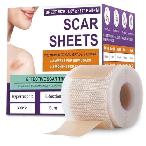 PSECICI Silicone Scar Sheets Medical Grade Scar Tape 4M (157" x 1.6") | Advanced Scar Treatment for All Scar Types thumbnail 1