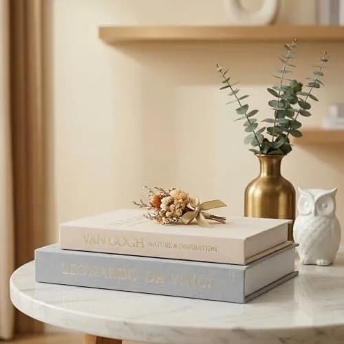 Inoostar Decorative Linen Book Boxes Set of 2 | 28cm (11") & 25cm (9.88") | Grey & Beige thumbnail 6