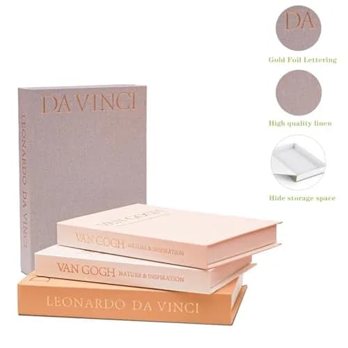 Inoostar Decorative Linen Book Boxes Set of 2 | 28cm (11") & 25cm (9.88") | Grey & Beige thumbnail 7