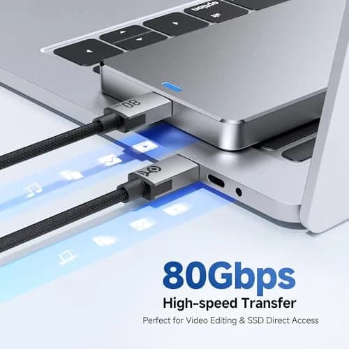 Cable Matters 80Gbps USB4 Cable, Thunderbolt 5/4 Compatible, 2m (6.6ft) | 8K@120Hz Video, 240W PD thumbnail 3