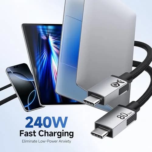 Cable Matters 80Gbps USB4 Cable, Thunderbolt 5/4 Compatible, 0.6m (2ft) | 8K@120Hz Video, 240W PD thumbnail 5