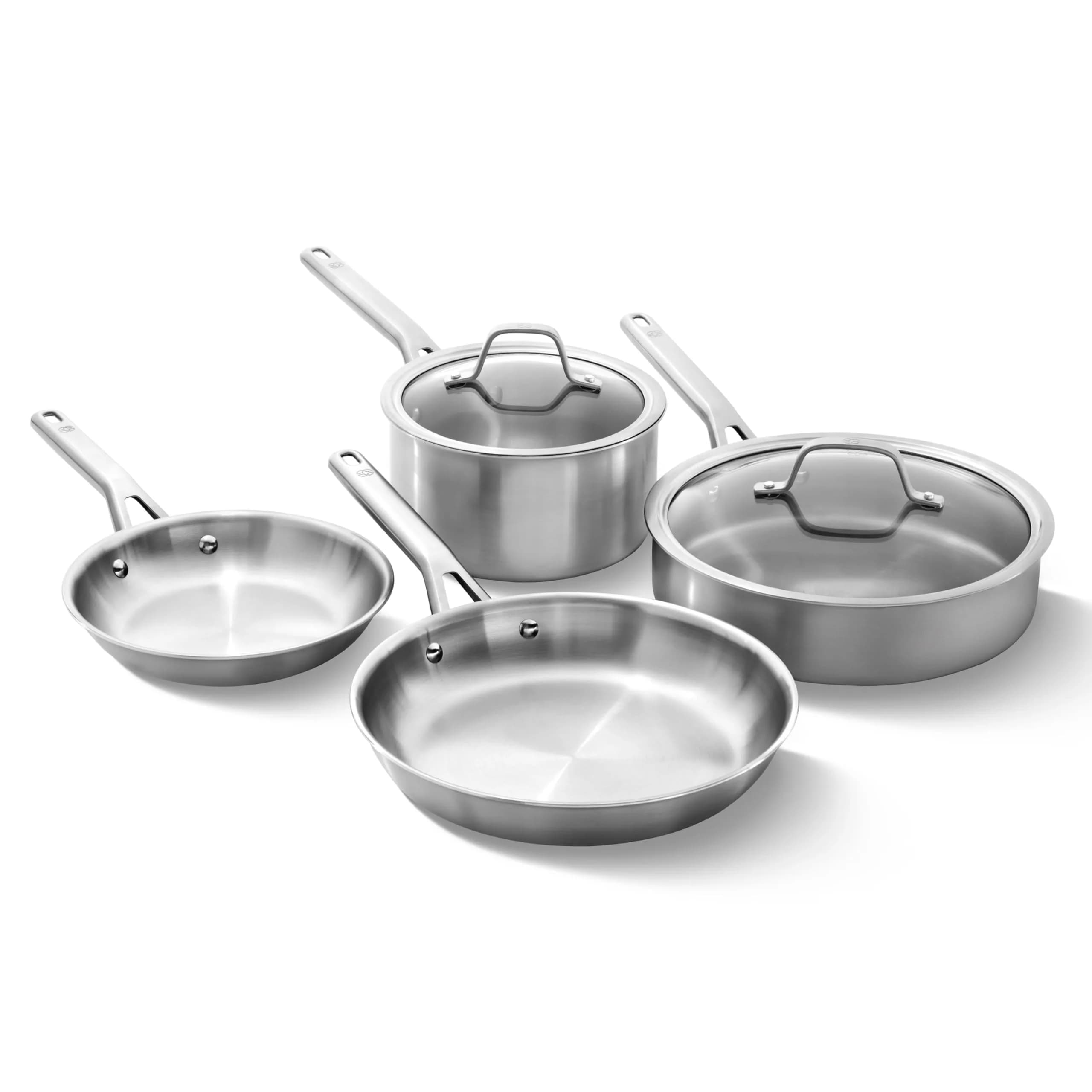 Calphalon 6-Piece Stainless Steel Cookware Set | Turbo Heat Tech, Oven Safe 450°F, Induction Compatible